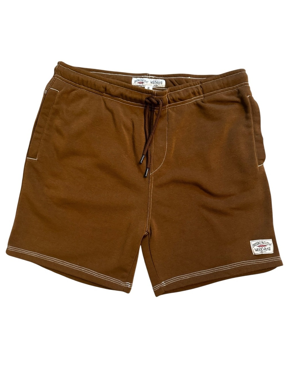 Brooklyn Cloth Brown Fleece Casual Drawstring Shorts- Size XL